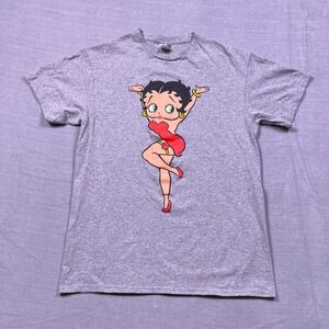 Betty Boop Graphic T Shirt Mens Medium Gray Delta Pro Weight Short Sleeve